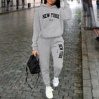 NEW YORK Women's Tracksuit Autumn Winter Hoodies Trousers 2PCS Suit Sports Jogging Street High quality Clothes Women Pants Sets - Matrix-studios.com