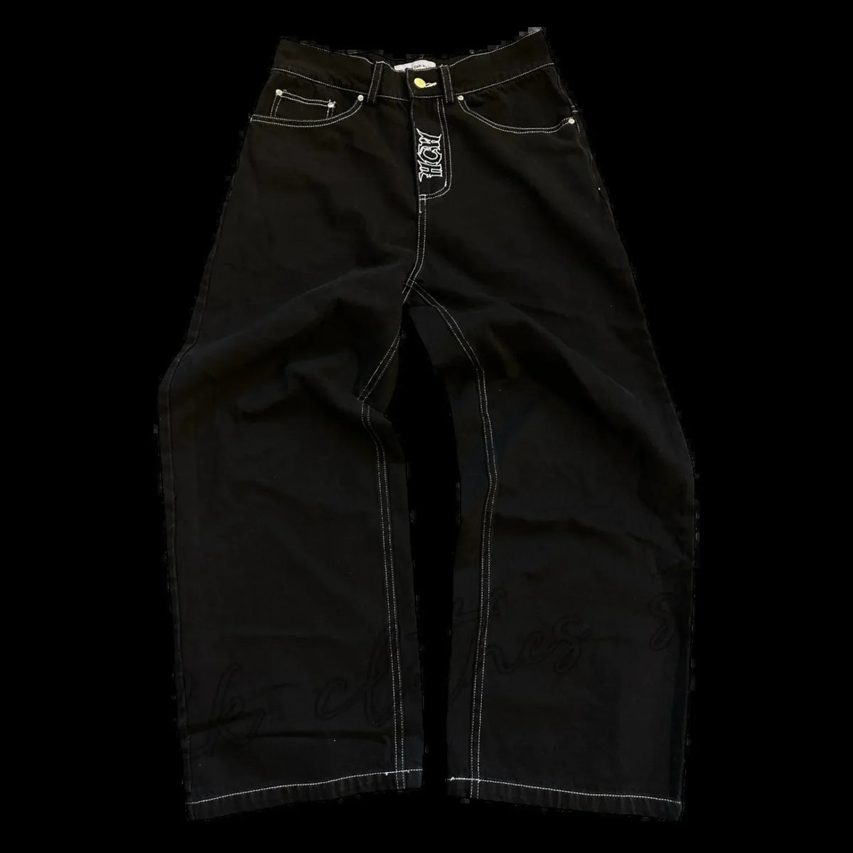 2025 New Prints Jeans Men Streetwear Baggy Wide Leg Jeans Korean Fashion Drapes Straight Casual Loose Denim Cargo Pants - Matrix Studios
