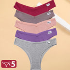 5PCS/Set Cotton Lingerie Panties Sexy Underwear Women Briefs Tangas Female Underpants Pantys Thong Panties Bikini Solid 13 Color - Matrix Studios
