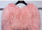 Mongolian Fur Coat Fur Jacket Women's Elegant Fluffy Solid Color Thickened Thermal Long Sleeve Coat Winter Fashion Oversized Lad - Matrix Studios