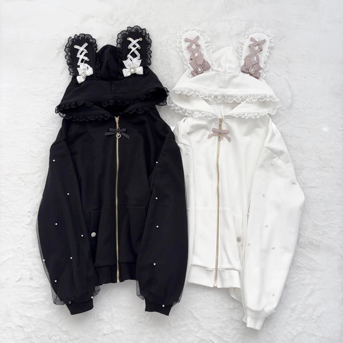 Japanese Sweet Coats Y2K Clothing Hoodie Women Tops Autumn and Winter Color Match Splicing with Thick Velvet Cardigan Jackets - Matrix Studios