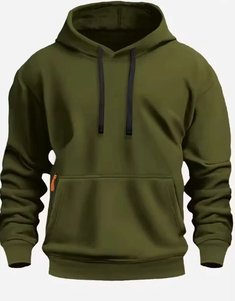 Fall/Winter New Arrival Men's Fleece Hoodie High Quality Solid Color Hooded Sweatshirt Male Fashionable Street Style Sweatshirt - Matrix Studios