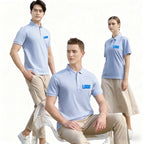 100% Cotton Classic Uniform Work Men And Women Golf Polo Shirts Custom Print Design Brand Text Tops Button Down Lapel Shirt - Matrix-studios.com