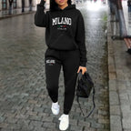 Autumn Winter Women's Sets 2pcs Hoodies Pants Suit Sports Outfits 2025 MILANO Letter Print Aesthetic Clothes Ladies Tracksuit - Matrix-studios.com
