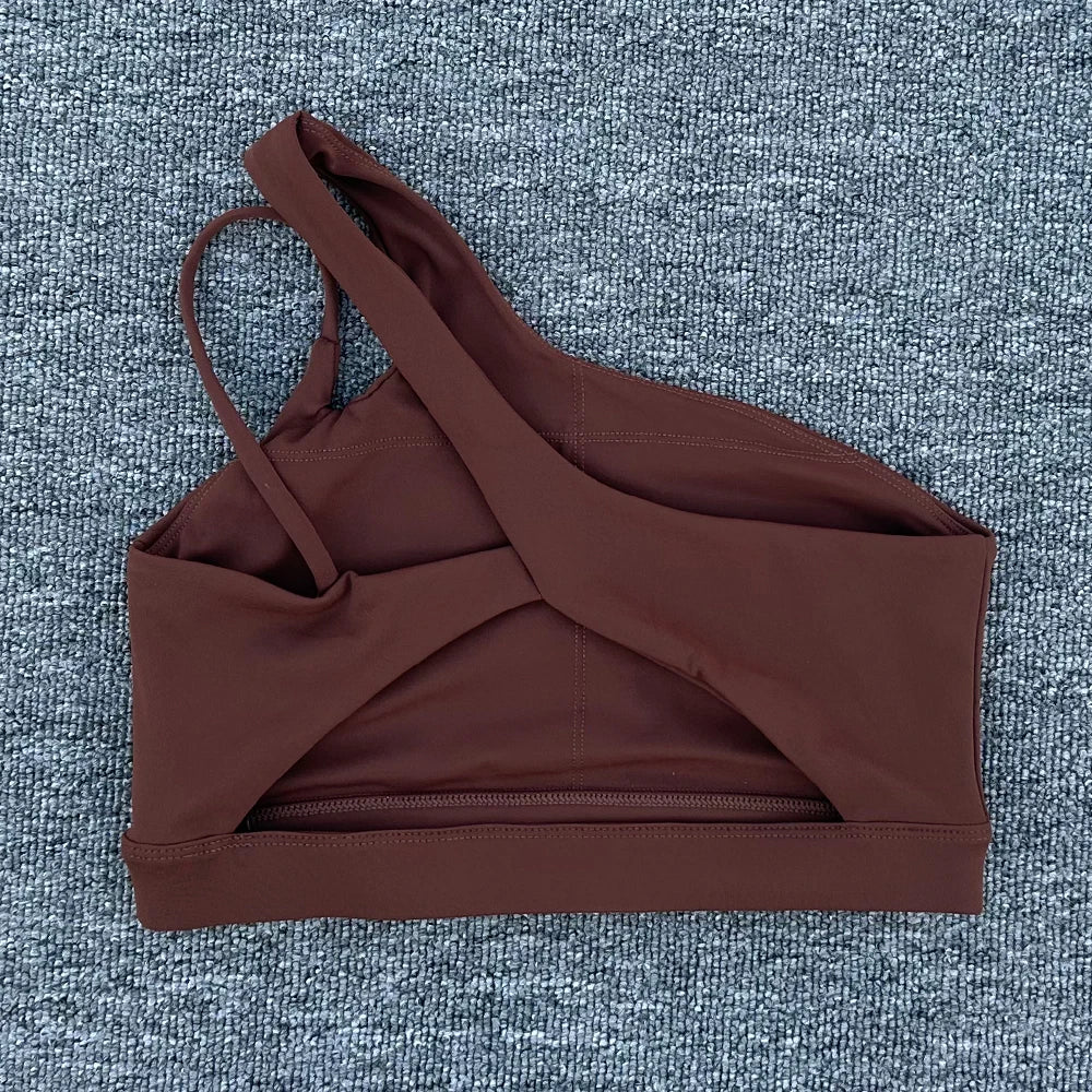 Women Shockproof Sport Bra Women's Beautiful Back Gym Sports Underwear Women Oblique Shoulder Straps Running Fitness Yoga Bra ﻿ - Matrix Studios