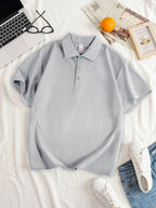 Women Solid Color Polo Shirt Summer Casual Cool Feeling Antibacterial Tops Breathable Short-sleeved Lapel Slim Fit 2025 Clothes - Matrix-studios.com