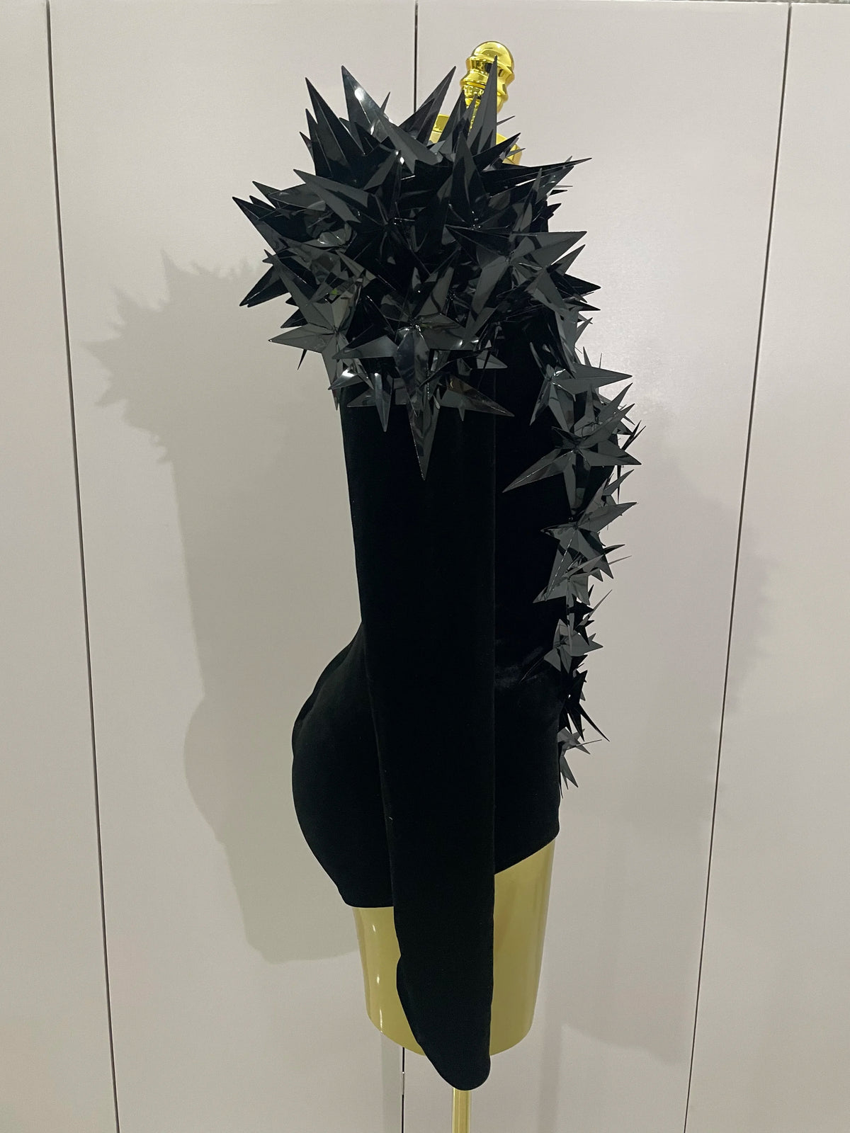 2025 New Shiny Black Rhinestone Velvet Long Sleeve Bodysuit Women Evening Party Club Gala Hosts NightClub Bar Stage Costumes - Matrix Studios