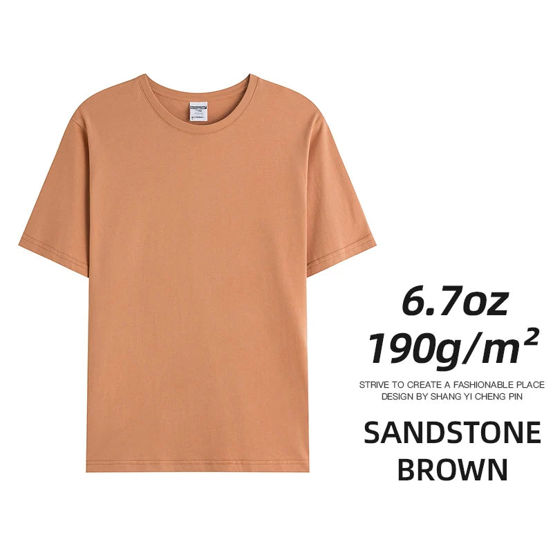 6.7oz 190gsm Combed Cotton Tees Tshirts Mens Solid Tops Woman Male Custom Team Uniform Class Clothes Summer Brand Customization - Matrix Studios