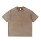 250gsm Men's Washed Vintage T-Shirts Street Hip Hop Retro Punk T Shirt Women Harajuku Casual Cotton Short Sleeve Acid Wash Tops