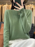 100% Merino Wool Sweater Women O-neck Cashmere Knitwear Female Pullover Autumn Winter Casual Tops Solid Color Soft  Clothing - Matrix Studios