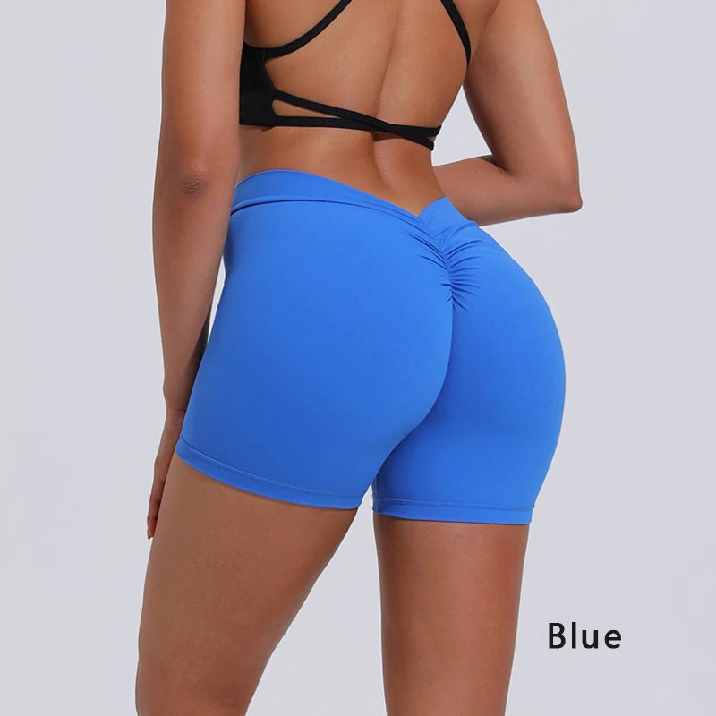 DIAS FIT JOY V-Back Shorts High Waisted Hip Lifting Yoga Shorts Women's Nylon Tight Fitting Shorts Training Sports Fitness Pants - Matrix Studios