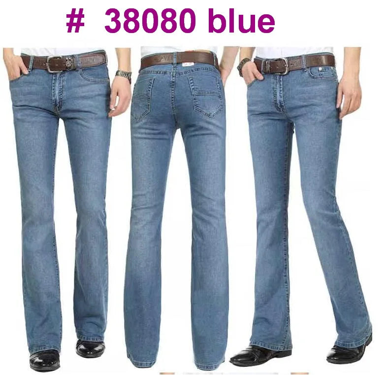 Men's Flare Jeans Mid-Rise Elastic Flare Jeans Fashion Men Flare Jeans Men's Denim Pants Multiple Color Size 26-40 - Matrix Studios