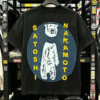 26ss Summer Satoshi Nakamoto T Shirt Short Sleeve Men's Hip Hop Y2K Cartoon Print Loose Cotton T-shirts Male Female Streetwear - Matrix-studios.com