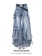 Black Jeans Women American Style Y2K 90S Vintage High Waisted Jean Straight Trouser Streetwear Casual Loose Wide Leg Denim Pants - Matrix-studios.com