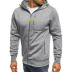 Men's Sweater Cardigan Hooded Jacket Zipper Pocket Jacquard Jacket Sports Fitness Outdoor Leisure Running Solid Color Sportswear - Matrix Studios