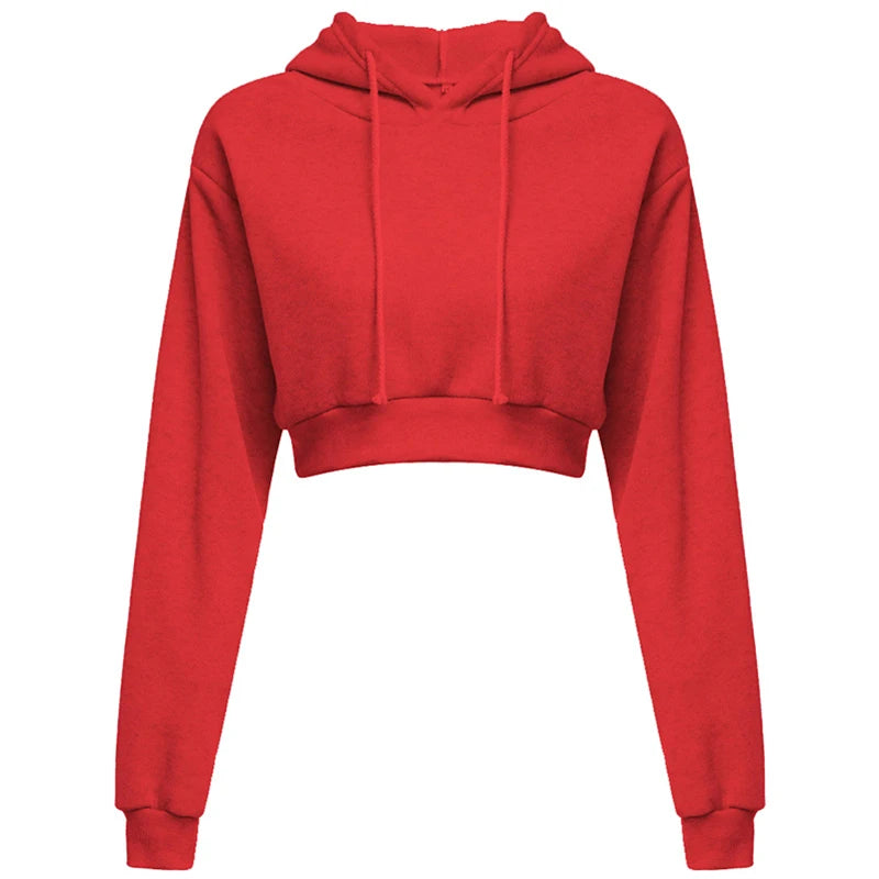 New Fashion Women Hoodie Sweatshirt Short Top Coat Sport Pullover Hooded Tops Female Autumn Winter Clothes Crop Top Hoodie - Matrix Studios