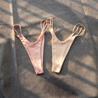 1/2 Pcs Brazilian Women Cotton Thong Underwear Sexy Panties Female Underpants Solid Color G-string Pantys - Matrix Studios