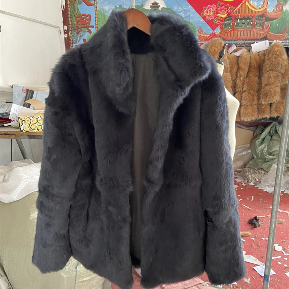 Fancy Rani Real Fur Coat Women Natural Rabbit Winter Jacket Leather And Fur Women's Long Clothing Female Outerwears With 2025 - Matrix Studios