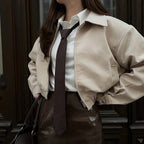 Tuularose Women's 2 Piece Fashion Lapel Zip Jacket Pleated Shorts Suit Vintage Streetwear New Party  Autumn Female Short Sets - Matrix-studios.com