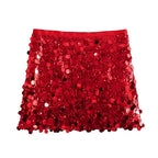Willshela Women Fashion With Sequined Solid Side Zipper Mini Skirt Vintage High Waist Female Chic Lady Skirts - Matrix-studios.com
