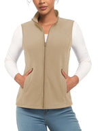TACVASEN Fleese Sleeveless Vests Womens Fall Winter Thermal Hiking Golf Waistcoats Soft Casual Outerwear Zip Jackets 4 Pockets - Matrix Studios