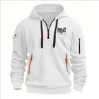 Fashion autumn and winter men's brand clothing multi-zipper design printed hoodie casual sweatshirt loose hooded jumper - Matrix Studios