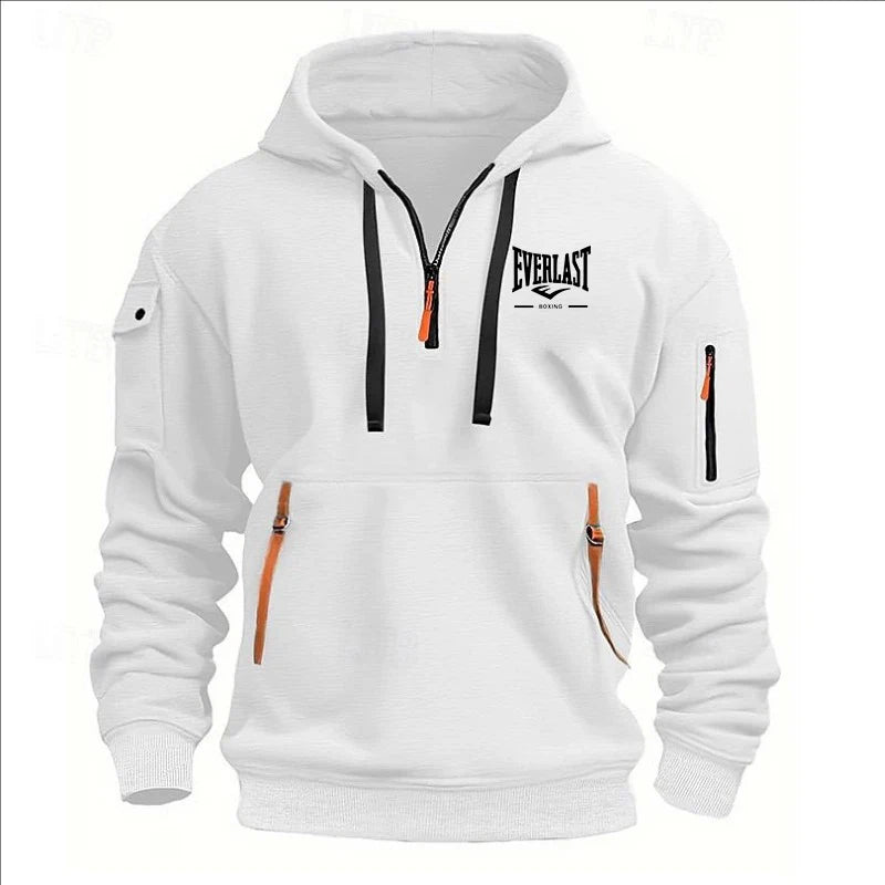 Fashion autumn and winter men's brand clothing multi-zipper design printed hoodie casual sweatshirt loose hooded jumper - Matrix Studios