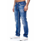 Straight Jeans Men Washed no hole Jean Spring Summer Boyfriend Jeans Streetwear Loose Cacual Designer Long Denim Pants Trousers - Matrix Studios