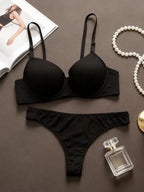 New leopard print European and American 3/4 cup lingerie paired with thong sexy women's underwear set push up bra B2087 - Matrix-studios.com