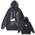 Japanese Anime Jujutsu Kaisen Print Hooded Pullover Men Hip Hop Sweatshirt Vintage Hoodie Harajuku Cotton Sweatshirts - Matrix Studios