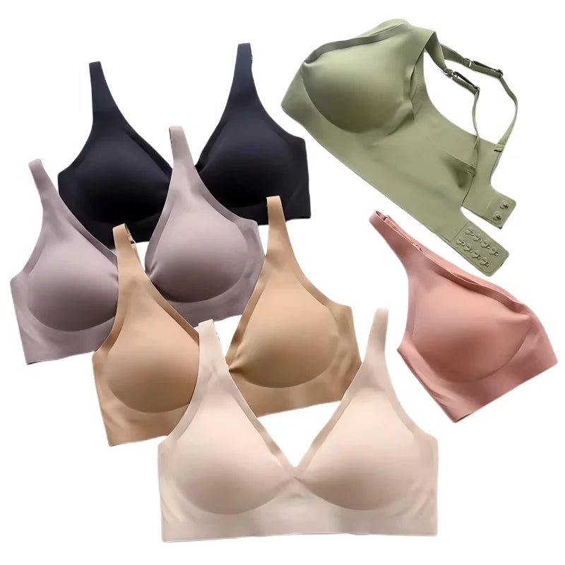 Sexy Seamless Bras For Women Wire Free Push Up Brassiere Deep V-Neck Lingerie U-Back 2-Hook Underwear Intimates S-5XL - Matrix Studios