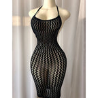 Fishnet Women Sexy Beach Cover Up Dress Women Stretch See Through Sleeveless without Bikini Swimsuit Coverup Mini Beachwea - Matrix Studios