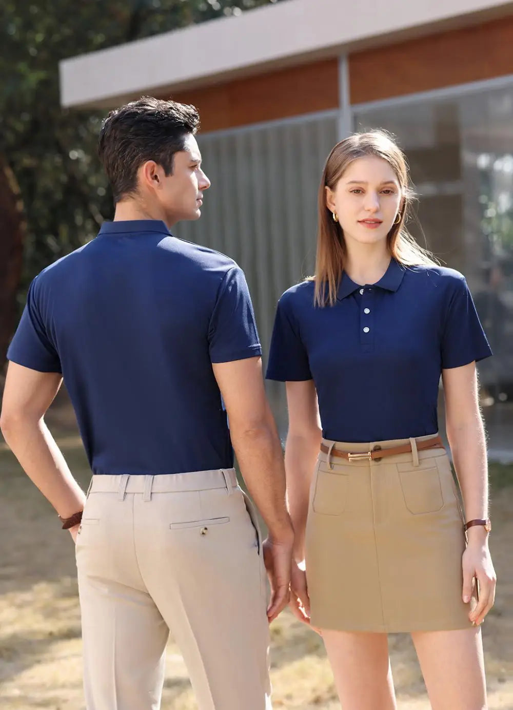 Custom Logo Lapel POLO Shirt Couple Summer Short Sleeve Moisture Transfer T Shirts Men Women Summer Simple Casual Tops - Matrix-studios.com
