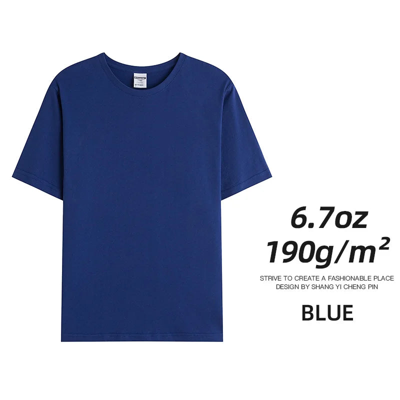 6.7oz 190gsm Combed Cotton Tees Tshirts Mens Solid Tops Woman Male Custom Team Uniform Class Clothes Summer Brand Customization - Matrix Studios