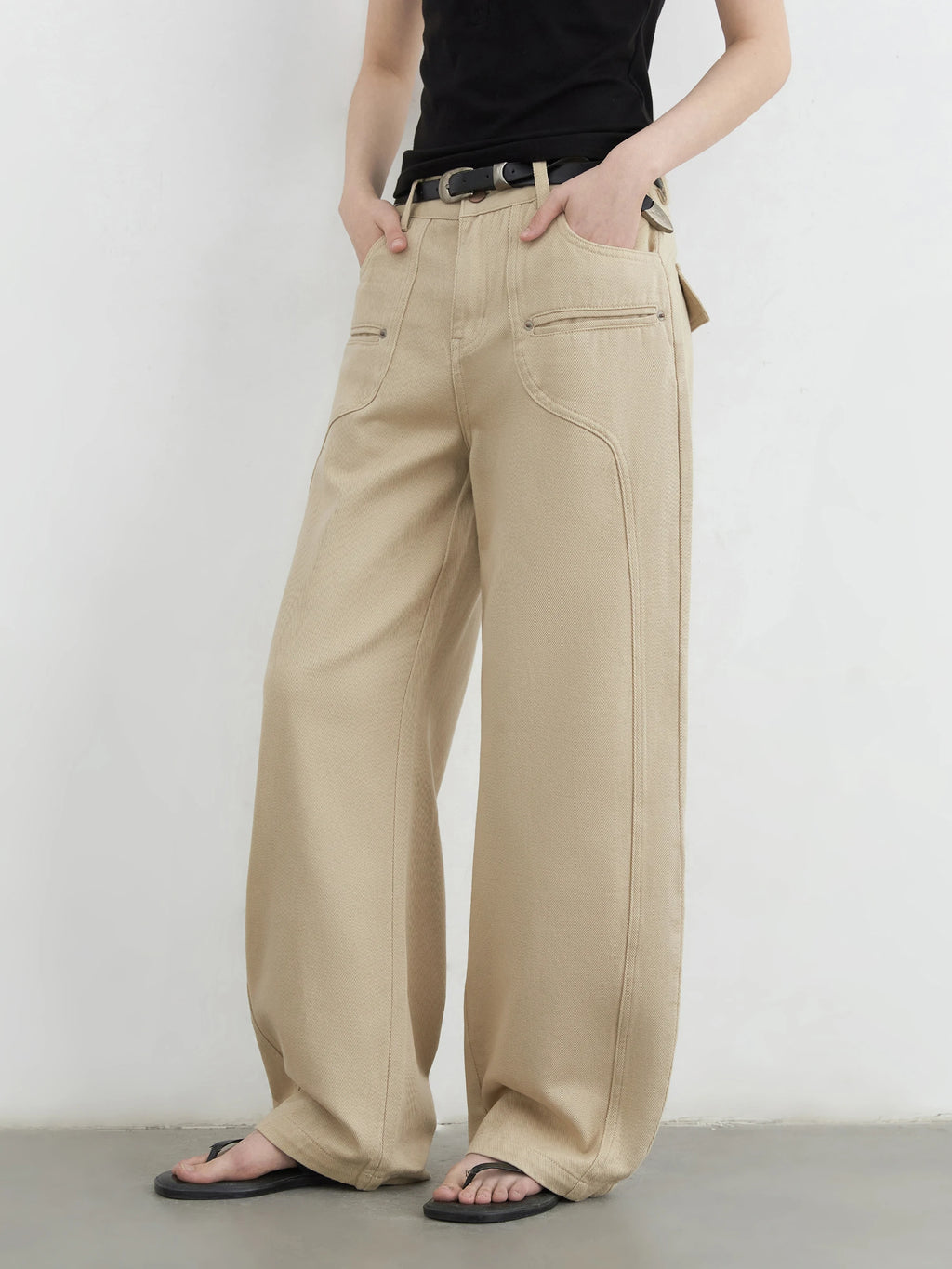 CHIC VEN Women Jeans Solid Loose Casual New Split Wide Leg Denim Pant Workwear Female Trousers Spring Autumn 2025 - Matrix-studios.com