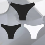 3Pcs Ultra-thin Seamless Silk Underwear Women's Panties Sexy Low-Waist Stretch Bikini Solid Color Briefs Lingerie XS-XXL Fashion - Matrix Studios