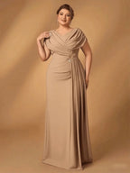 Suhdeuwsh Plus Size Luxury Mom Wedding Reception Party Luxury Shiny Plus Size Chiffon Mother Navy Blue Evening Dress - Matrix-studios.com