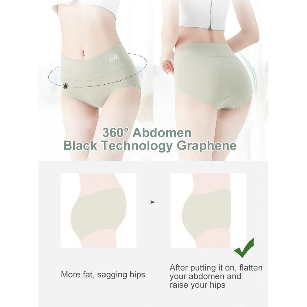 5 Pack Women's Cotton High Waisted Underwear - Tummy Control & Butt Lift, Graphene Antibacterial, Breathable Comfort, No Ride Up - Matrix Studios