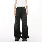 IEFB High Street Men's Denim Pants Hole Worn-out Streetwear Trousers Straight Wide Leg Casual Male Jeans New Autumn 2024 9C8513 - Matrix Studios