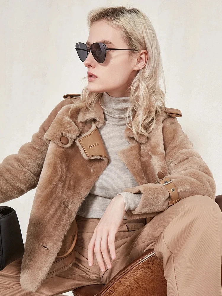 OFTBUY Real Fur Coat Winter Jacket Women Merino Sheep Fur Real Genuine Leather Jacket Liner Thick Warm Natural Fur Parka Female - Matrix Studios