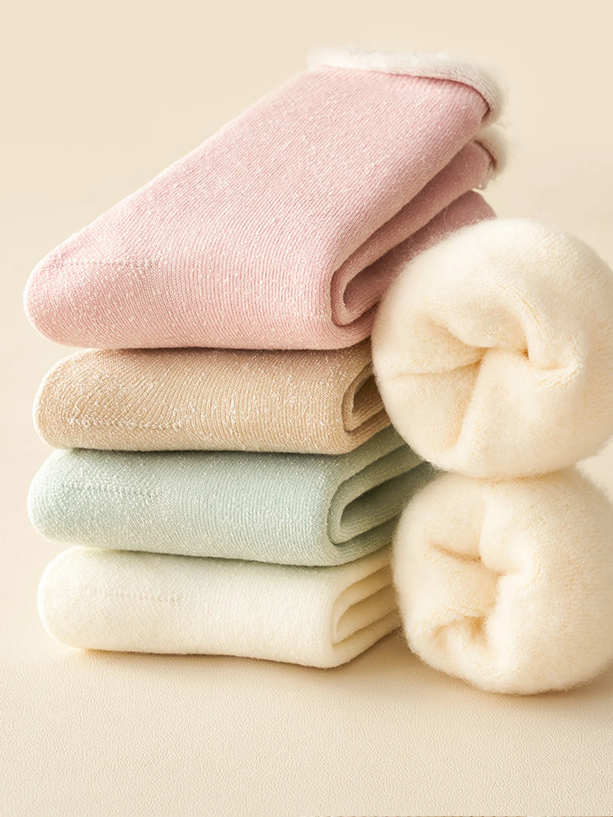 6/5/4/3/2/1Women's Warm Solid Color Floor Socks Non Slip Plush Knitted Coral Fleece Socks No Show Socks - Matrix Studios