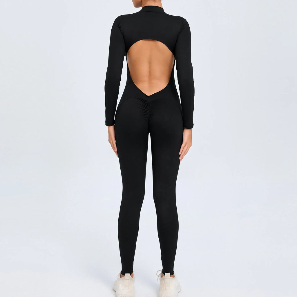 Sports Jumpsuit Woman Gym One Pieces Fitness Overalls Long Jumpsuits Summer Sexy Clothes for Women Long Sleeves Sportswear Blue - Matrix Studios