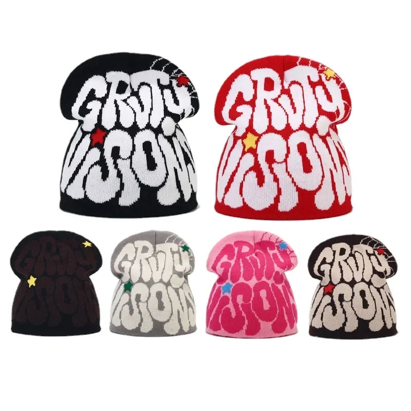 Y2K Letter Knitted Winter Autumn Beanie Cap Men Women Kanye Beanies Gorras Hombre Top Warm Skiing Hat Ear Hats Hip Hop Skullcap - Matrix-studios.com