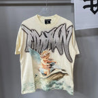 MIXED EMOTION Shirt Rhinestone Short Sleeve Men Women T-shirt Streetwear 100% Cotton Loose Round Neck Top Tees Oversized Tee Top - Matrix Studios