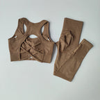 2PCS Sports Bra Women's Set Professional Fitness Tank Top Bra Shockproof Running Leggings Yoga Suit Beautiful Back Bra Clothing - Matrix-studios.com