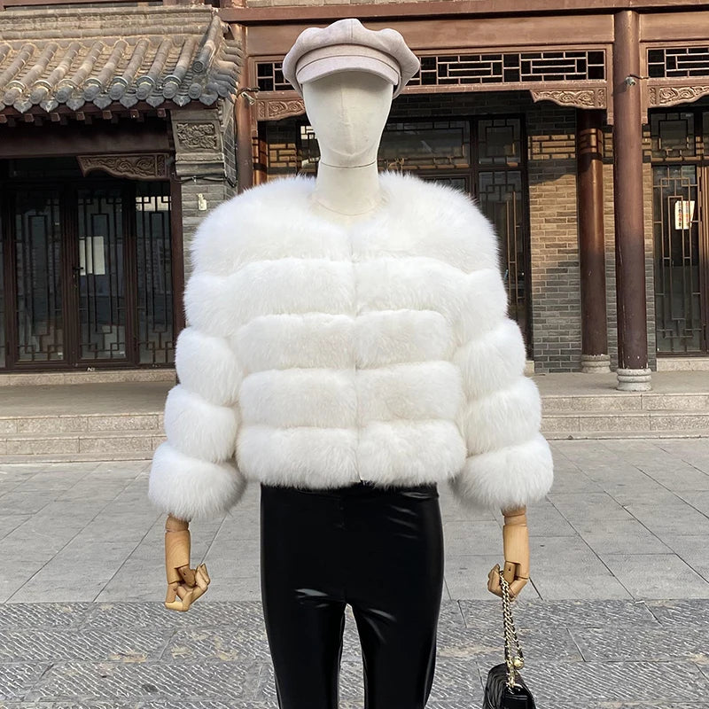 2026 New Style Real Fur Coat 100% Natural Fur Jacket Female Winter Warm Leather Fox Fur Coat High Quality Fur Vest - Matrix Studios
