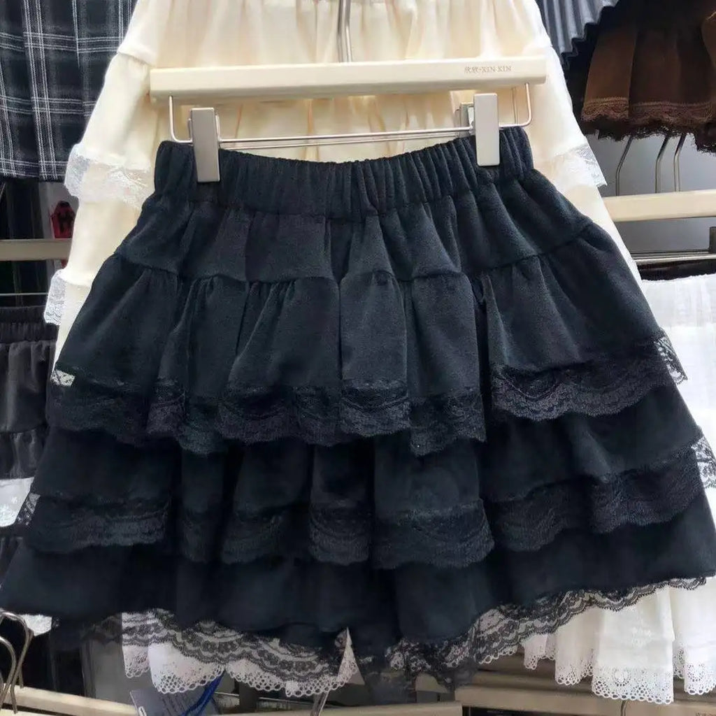 Japanese Y2k Cute Ruffled Plaid Skirt Punk Rock Subculture Cake Skirts Japanese Preppy Style Casual New 2026 Women Skirts - Matrix-studios.com