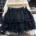 Japanese Y2k Cute Ruffled Plaid Skirt Punk Rock Subculture Cake Skirts Japanese Preppy Style Casual New 2026 Women Skirts - Matrix-studios.com