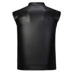 Men's Leather Vest Elastic Fashion PU Leather T-Shirts Biker's Tank Tops Streetwear - Matrix Studios