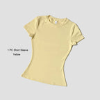 Quick-Drying Gym Leggings Set Sport Suit Short Sleeve Breathable Stretchy Slim Fitness Active Top Tight Gym Set - Matrix-studios.com